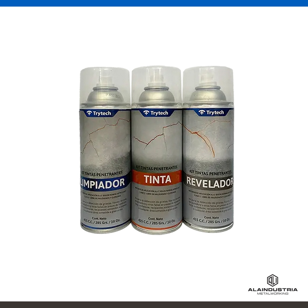 TINTA PENETRANTE PARA DETECCION DE FUGAS/FISURAS EN AEROSOL LIMPIADOR X 440cc TRYTECH