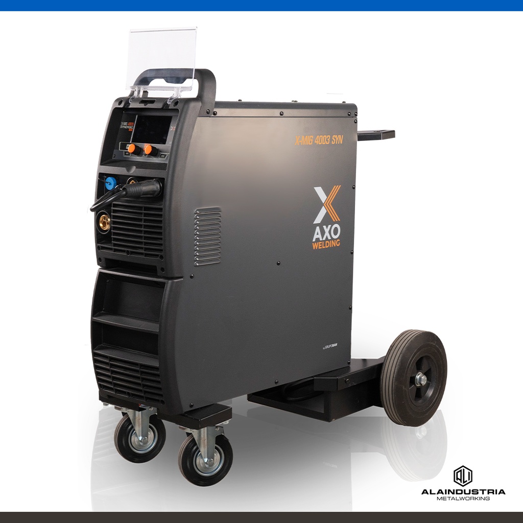 SOLDADORA MULTIPROCESO 400 AMPERS AXO X-MIG 4003 SINERGICA + TORCHA 360 TRAFIMET + REGULADOR + DEVANADOR