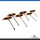 JUEGO DE DESTORNILLADORES HEX. MANGO EN T  Hexagonal 6 pzs. HEX 3-10mm BAHCO