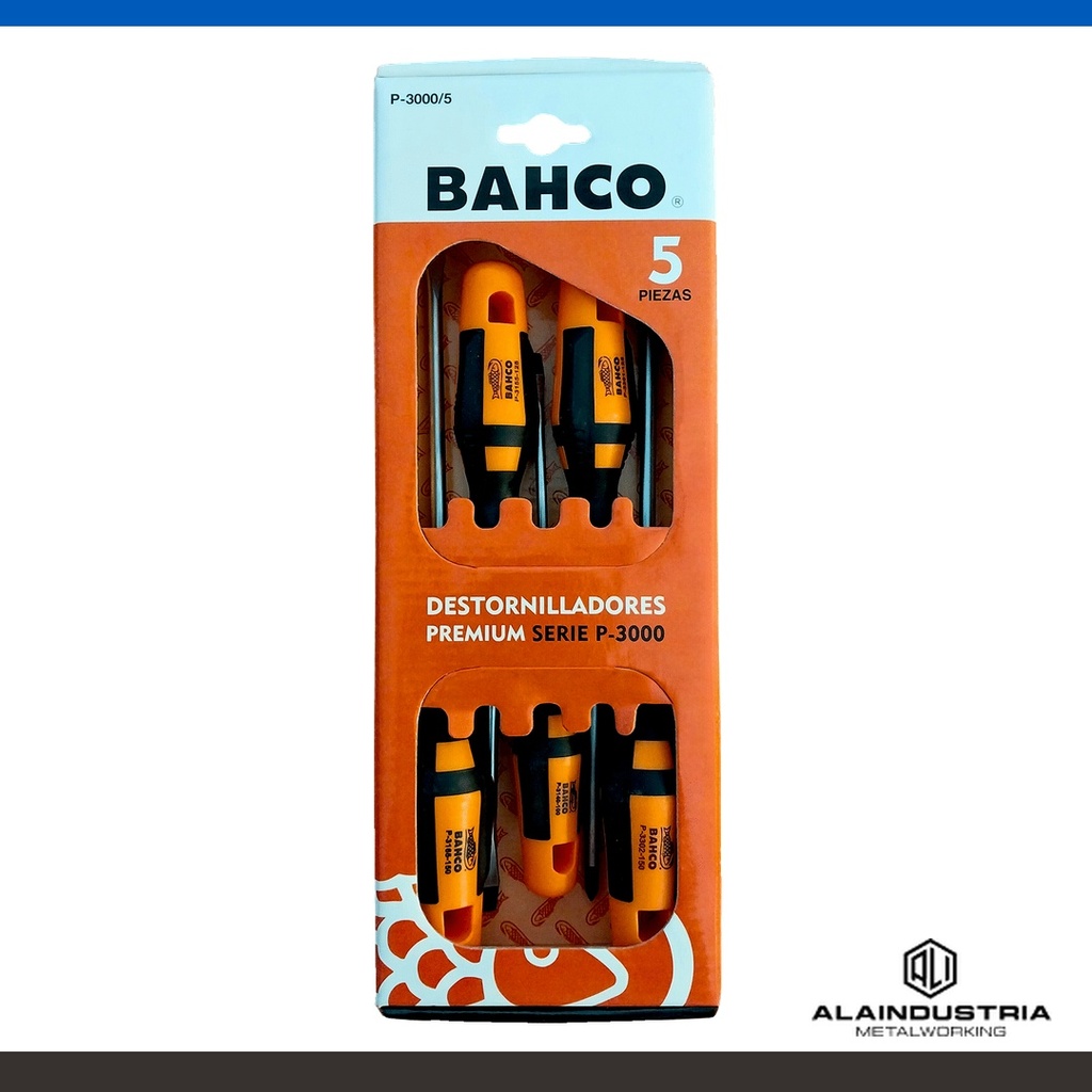 JUEGO DE DESTORNILLADORES PREMIUM 5 pzs. BAHCO