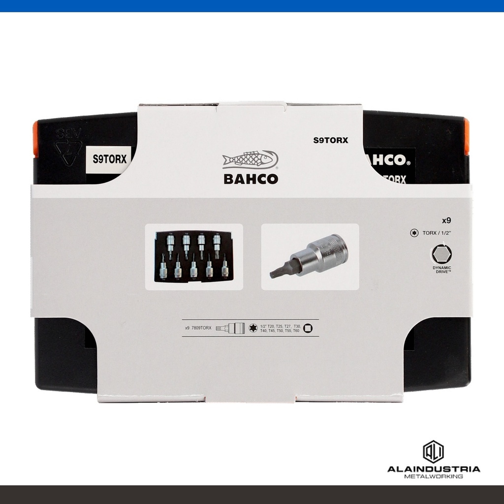 JUEGO DE BOCALLAVES TORX 1/2 9 pzs. BAHCO