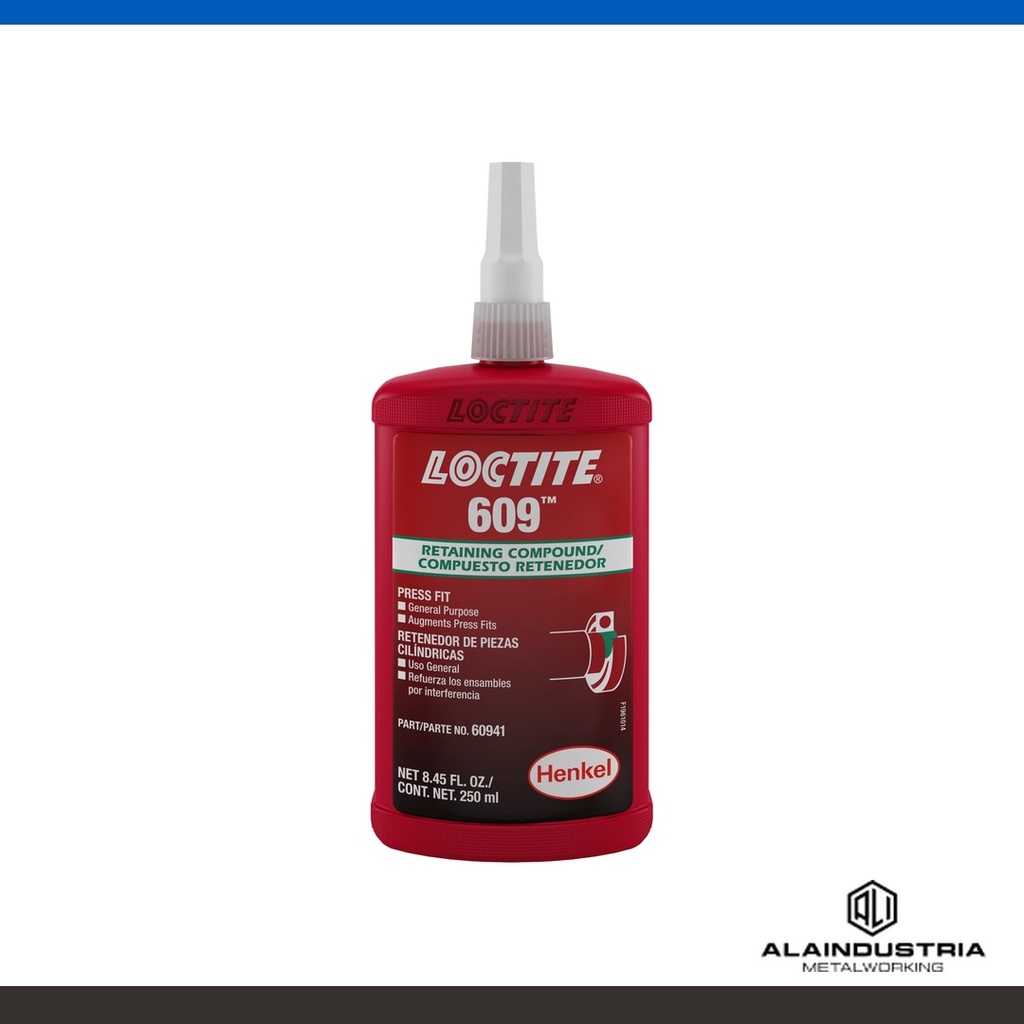 FIJADOR DE PARTES CILÍNDRICAS 250ml LOCTITE 609