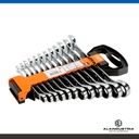 JUEGOS DE LLAVES COMBINADAS CON CRIQUE EN SOPORTE PLÁSTICO 1RM Y 1RZ 12 pzs. BAHCO
