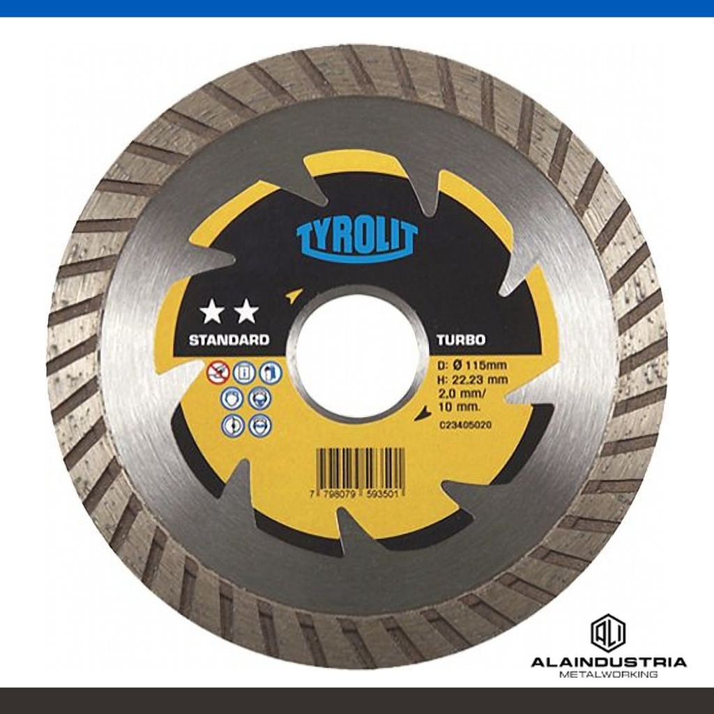 DISCO DIAMANTADO TURBO Ø180X22,2mm TYROLIT STANDARD