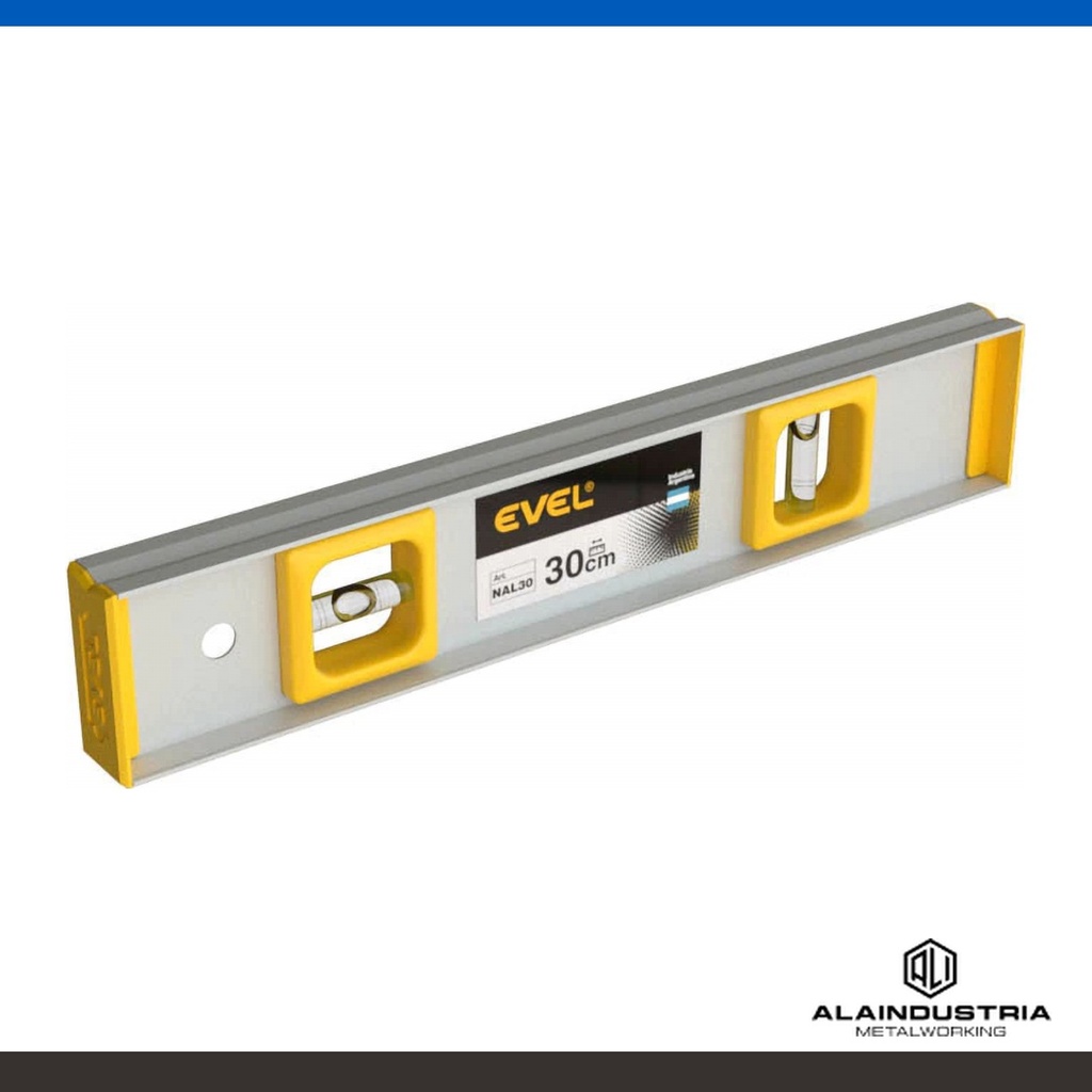 NIVEL DE ALUMINIO 2 BUBRUJAS 300mm EVEL