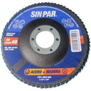 DISCO FLAP ÓXIDO DE ZIRCONIO GRANO 40 Ø 115 mm 22,2 mm SIN PAR x 20 un