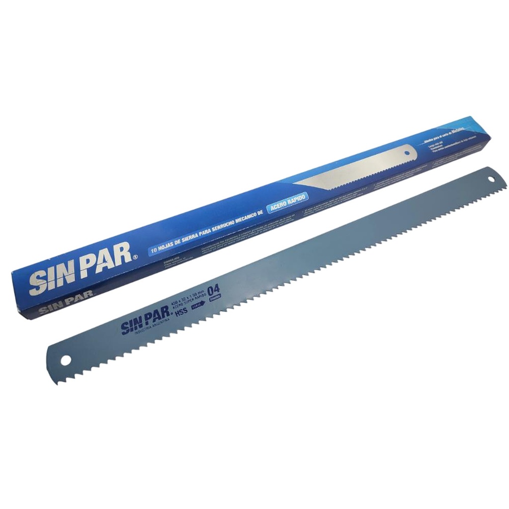 HOJA DE SIERRA ACERO RÁPIDO PARA SERRUCHO MECÁNICO 450mm x32mm x1.50mm x4 DIENTES SIN PAR x 10 un