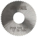SIERRA CIRCULAR HSS DIN 1837 Ø 25.0mm x 0.50mm X BUJE 8.0mm Z64 SIN PAR