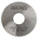 SIERRA CIRCULAR HSS DIN 1837 Ø 25.0mm x 0.60mm X BUJE 8.0mm Z64 SIN PAR