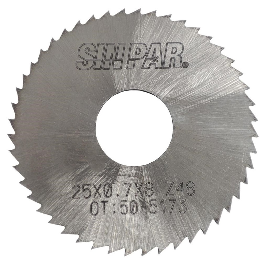 SIERRA CIRCULAR HSS DIN 1837 Ø 25.0mm x 0.70mm X BUJE 8.0mm Z48 SIN PAR