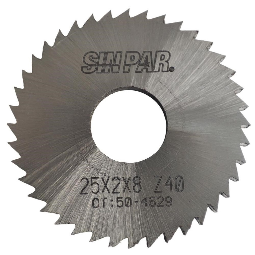 SIERRA CIRCULAR HSS DIN 1837 Ø 25.0mm x 2.00mm X BUJE 8.0mm Z40 SIN PAR