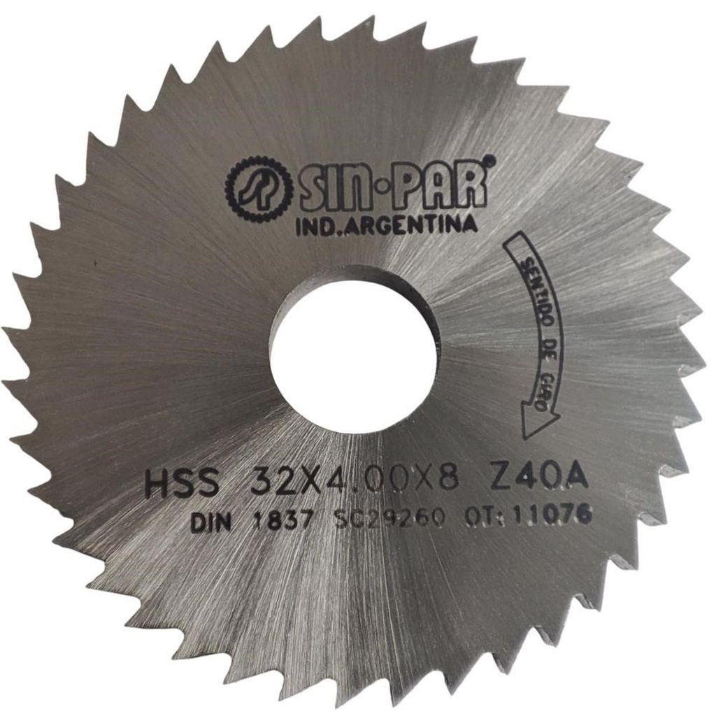 SIERRA CIRCULAR HSS DIN 1837 Ø 32.00mm x 4.00mm X BUJE 8.00mm Z40 SIN PAR