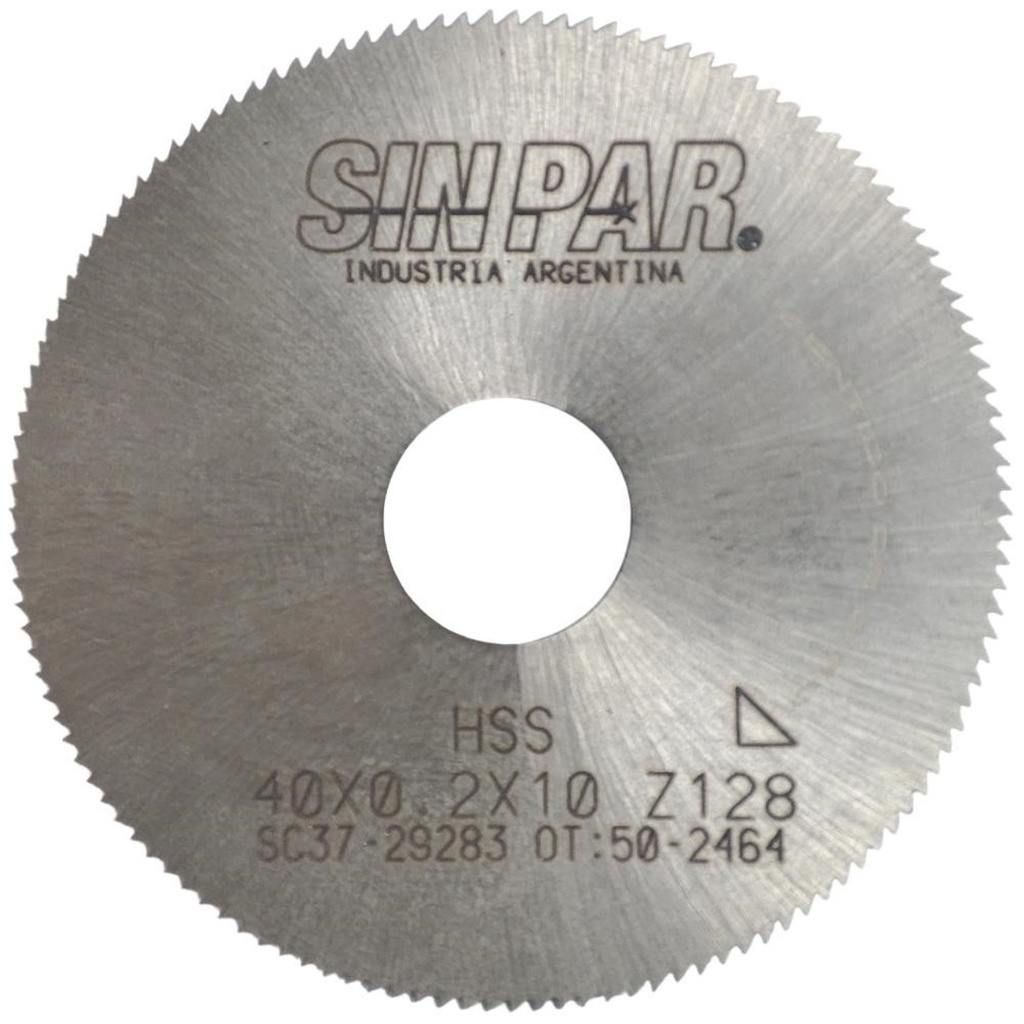 SIERRA CIRCULAR HSS DIN 1837 Ø 40.00mm x 0.20mm X BUJE 10.00mm Z128 SIN PAR