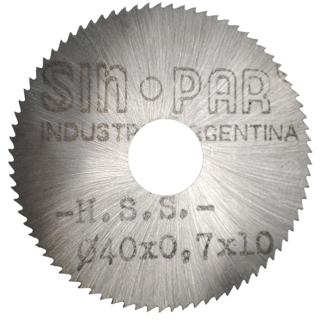 SIERRA CIRCULAR HSS DIN 1837 Ø 40.00mm x 0.70mm X BUJE 10.00mm Z80 SIN PAR