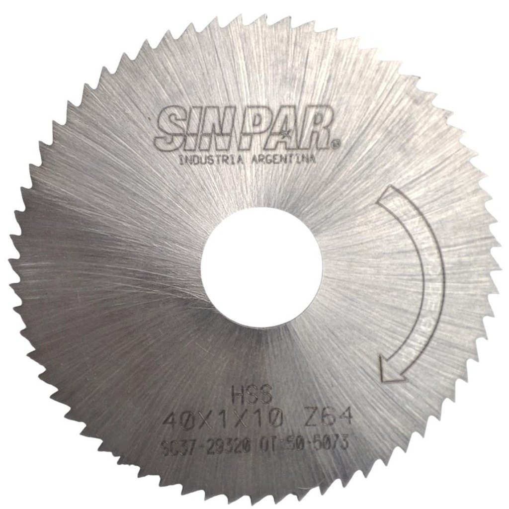 SIERRA CIRCULAR HSS DIN 1837 Ø 40.00mm x 1.00mm X BUJE 10.00mm Z64 SIN PAR