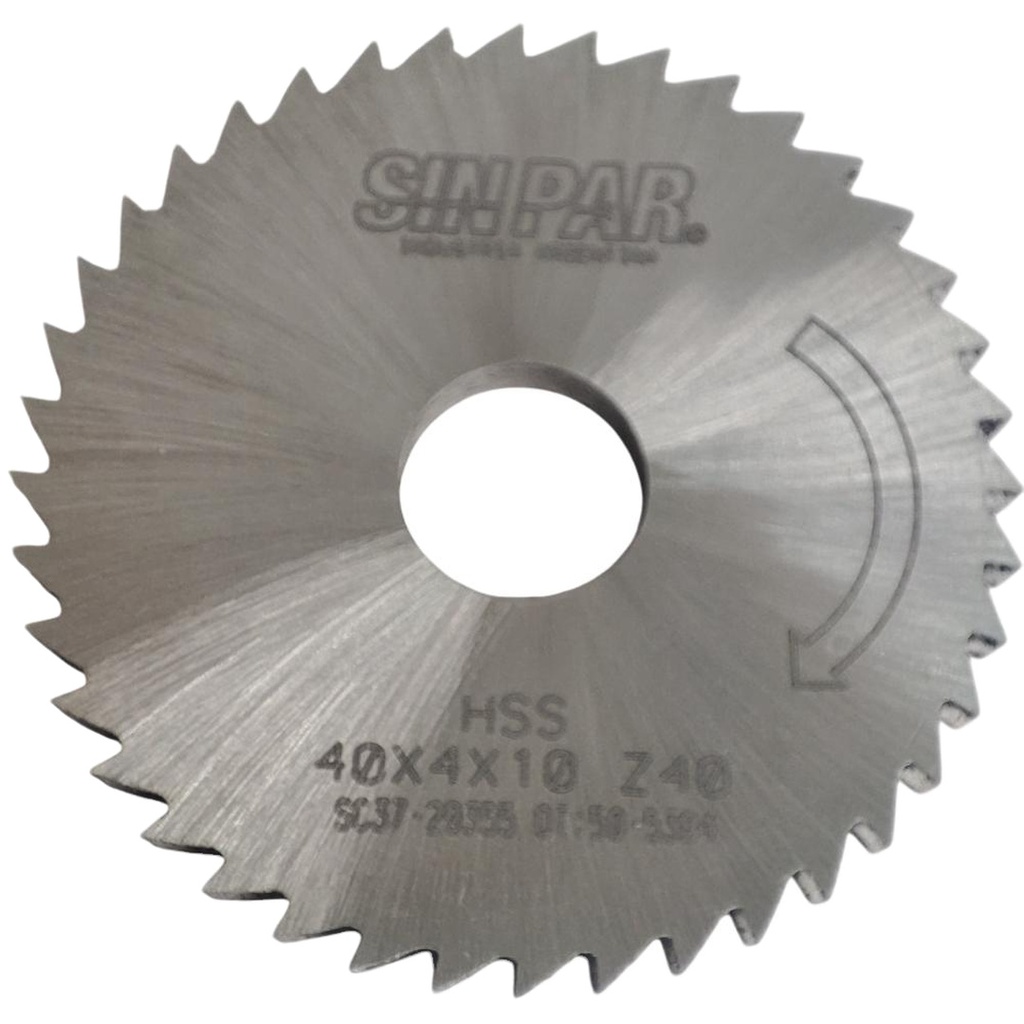 SIERRA CIRCULAR HSS DIN 1837 Ø 40.00mm x 4.00mm X BUJE 10.00mm Z40 SIN PAR