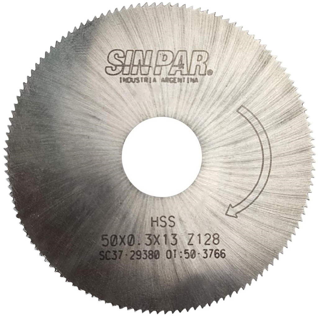 SIERRA CIRCULAR HSS DIN 1837 Ø 50.0mm x 0.30mm X BUJE 13.0mm Z128 SIN PAR