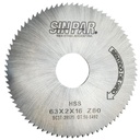 SIERRA CIRCULAR HSS DIN 1837 Ø 63.0mm x 2.00mm X BUJE 16.0mm Z80 SIN PAR
