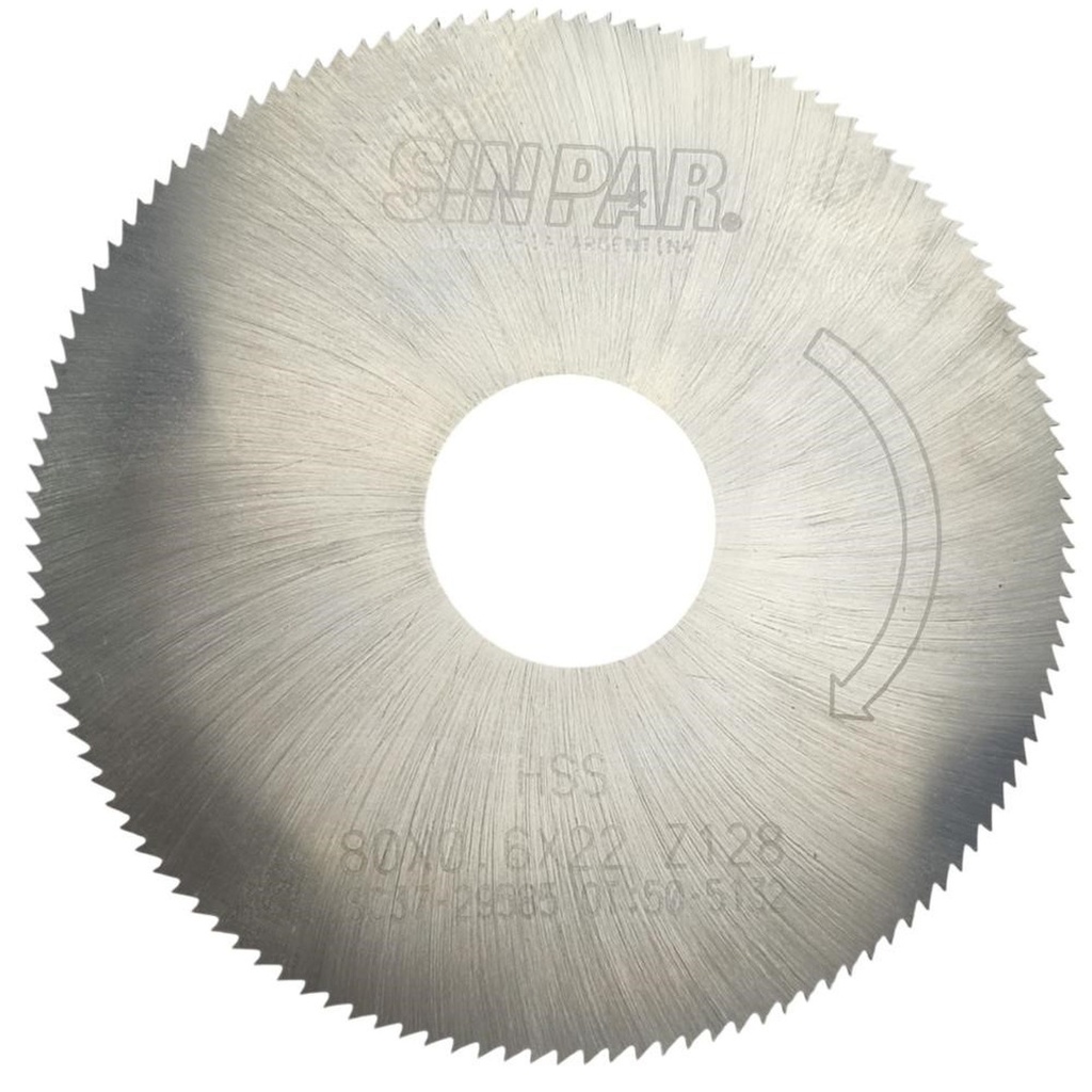 SIERRA CIRCULAR HSS DIN 1837 Ø 80.0mm x 0.60mm X BUJE 22.0mm Z128 SIN PAR