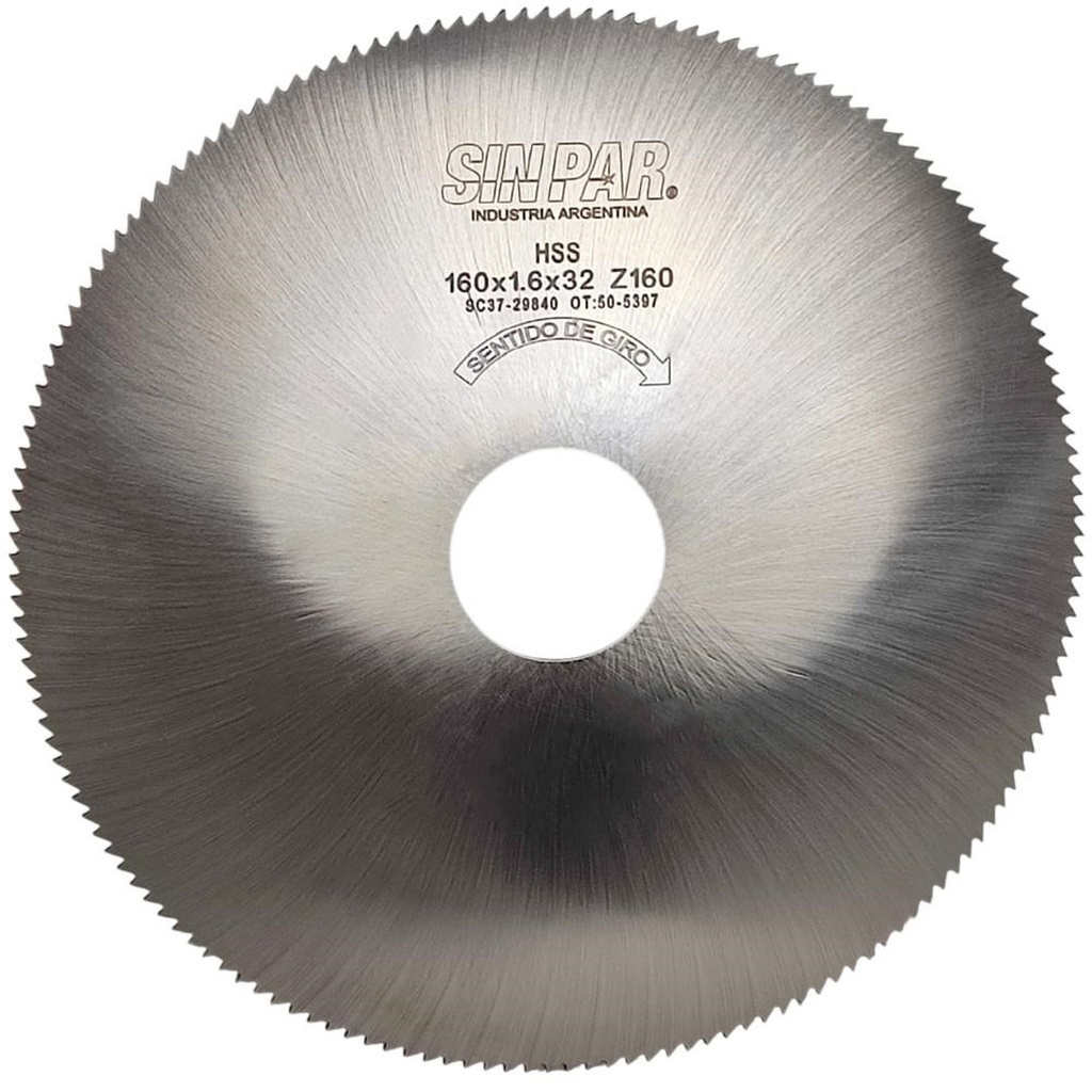 SIERRA CIRCULAR HSS DIN 1837 Ø160 x 1.6 x 32mm Z160 SIN PAR
