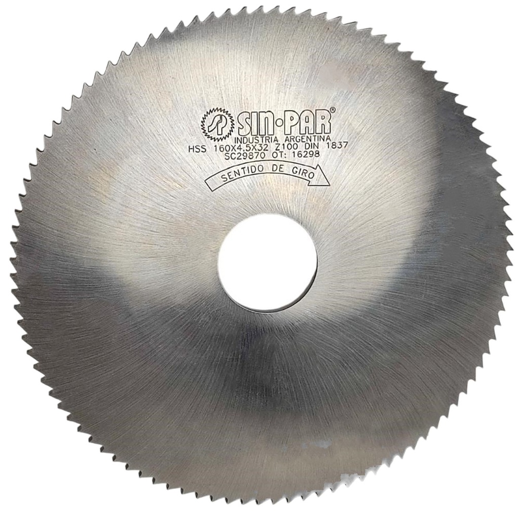 SIERRA CIRCULAR HSS DIN 1837 Ø160 x 4.5 x 32mm Z100 SIN PAR