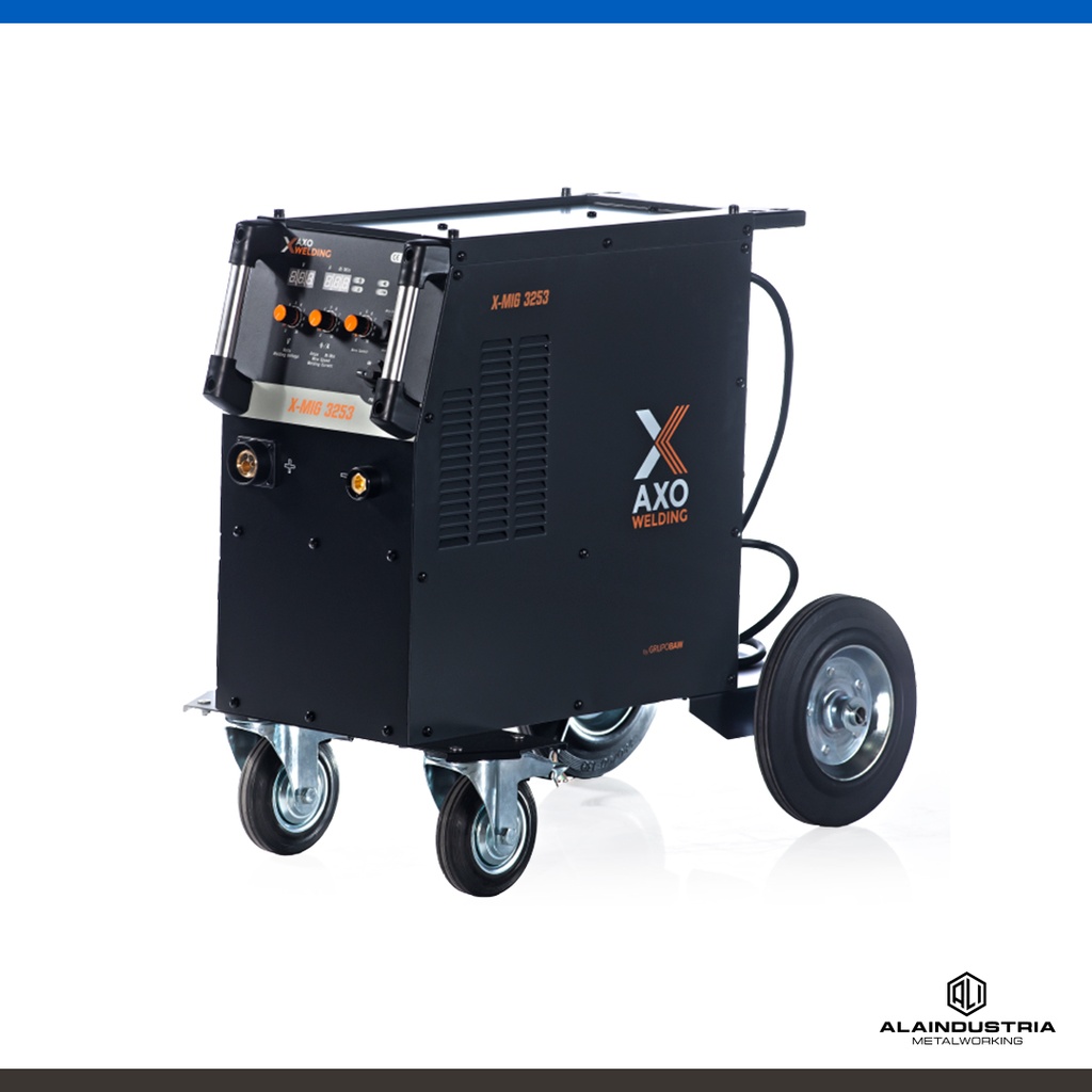 SOLDADORA MULTIPROCESO 320 AMPERS AXO X-MIG 3253 + TORCHA 250 TRAFIMET + REGULADOR + PINZA MASA