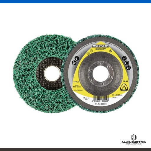 [201504] DISCO DE LIMPIEZA Ø115 x 22mm FIBRA SINTETICA CERÁMICO KLINGSPOR NCD 200 HD