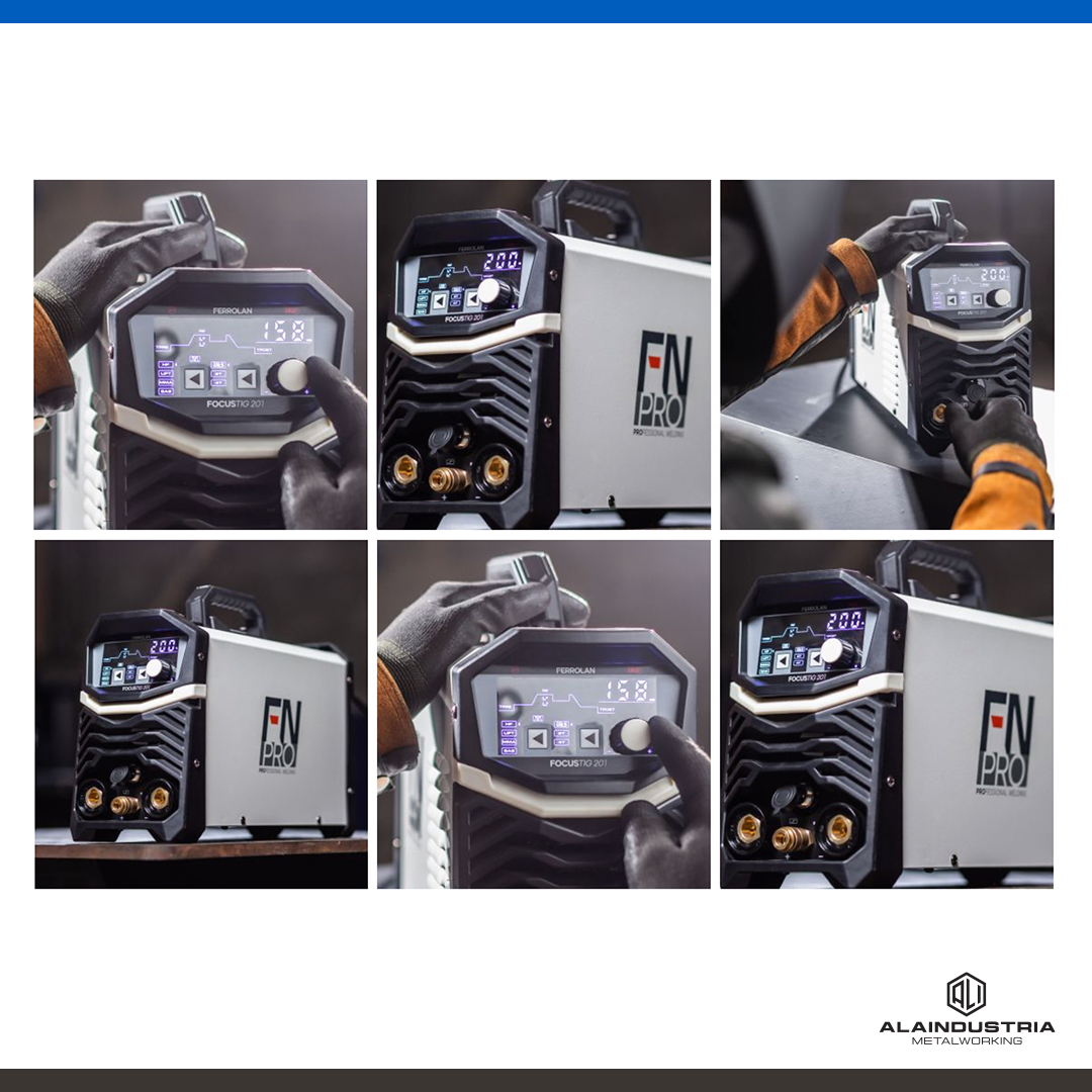 SOLDADORA 200 AMPERS DC PULSE FN PRO FOCUSTIG 201 HF + TORCHA FN PRO 200A