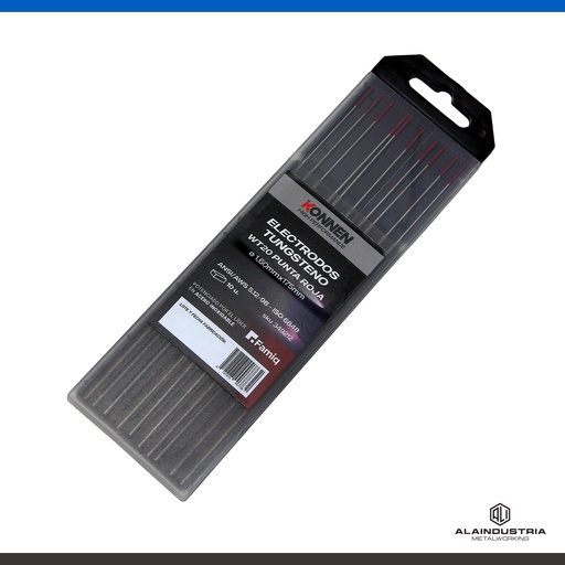 [349213] ELECTRODO TUNGSTENO Ø2.40 L:175mm WT20 ROJO KONNEN