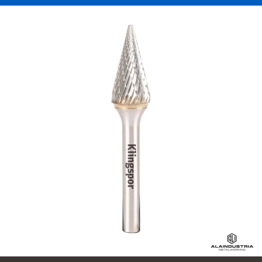 [202191] FRESA CÓNICA CON CABEZA AGUDA 6 x 20mm DENTADO:6 KLINGSPOR HF 100 M