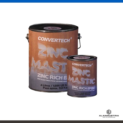 [202443] REVESTIMIENTO EPÓXI CON ZINC (95%) BI COMPONENTE x 4 lts TRYTECH CONVERTECH ZINC MASTIC