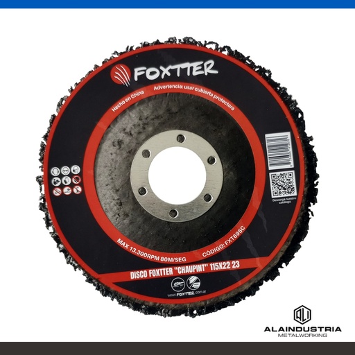 [202641] DISCO DE LIMPIEZA Ø115 x 22mm FIBRA SINTENTICA CARB. SILICIO FOXTTER