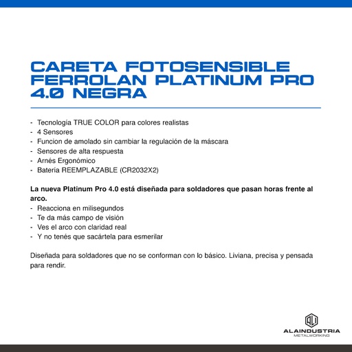 [202768] CARETA FOTOSENSIBLE FERROLAN PLATINUM PRO 4.0 BLANCA