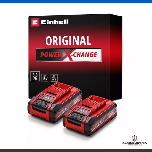 [202876] BATERÍA 18V 3.0Ah EINHELL 18V 3Ah Pxc pack de 2 baterias Power X-Change 3 Ah