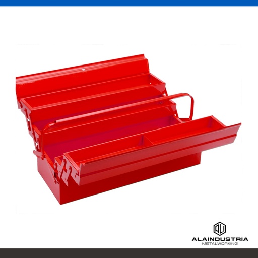 [203391] CAJA DE HERRAMIENTAS METÁLICAS CON 5 COMPARTIMENTOS 530x205x200mm ROJO BAHCO