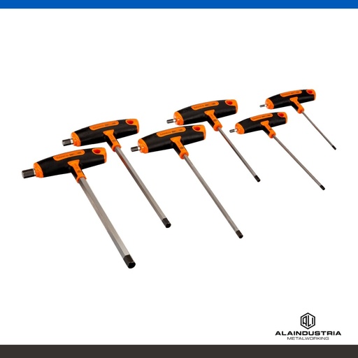 [203691] JUEGO DE DESTORNILLADORES HEX. MANGO EN T  Hexagonal 6 pzs. HEX 3-10mm BAHCO