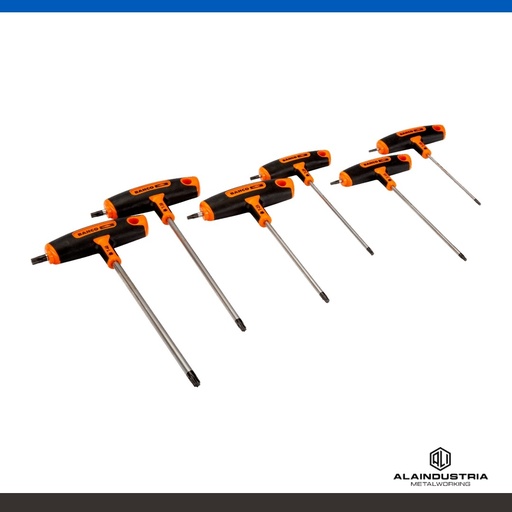 [203692] JUEGO DE DESTORNILLADORES HEX. MANGO EN T  TORX 6 pzs. BAHCO