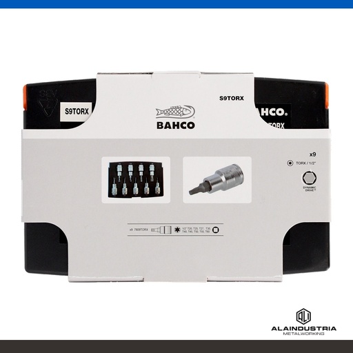[203843] JUEGO DE BOCALLAVES TORX 1/2 9 pzs. BAHCO