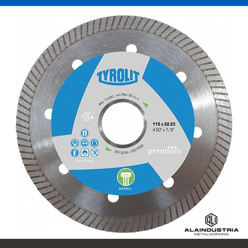 [205811] DISCO DIAMANTADO TURBO MÁRMOL Ø178X22,2mm TYROLIT PREMIUM