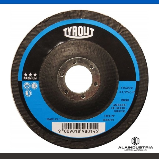 [205837] DISCO DE LIMPIEZA Ø178 x 22mm FIBRA SINTENTICA CARB. SILICIO TYROLIT T27GR-CS