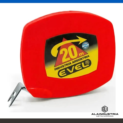 [205854] CINTA MÉTRICA ENROLLABLE 20M X12,5mm EVEL PREMIUM