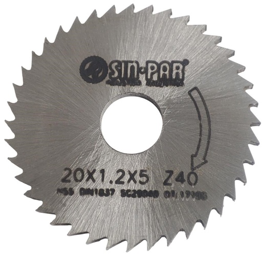 [208411] SIERRA CIRCULAR HSS DIN 1837 Ø 20.0mm x 1.20mm X BUJE 5.0mm Z40 SIN PAR