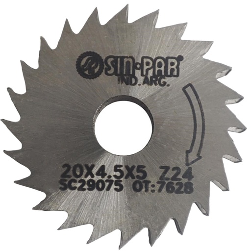 [208418] SIERRA CIRCULAR HSS DIN 1837 Ø 20.0mm x 4.50mm X BUJE 5.0mm Z24 SIN PAR