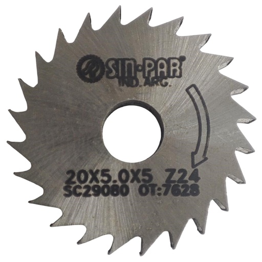 [208419] SIERRA CIRCULAR HSS DIN 1837 Ø 20.0mm x 5.00mm X BUJE 5.0mm Z24 SIN PAR