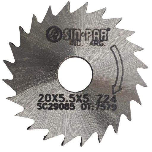 [208420] SIERRA CIRCULAR HSS DIN 1837 Ø 20.0mm x 5.50mm X BUJE 5.0mm Z24 SIN PAR
