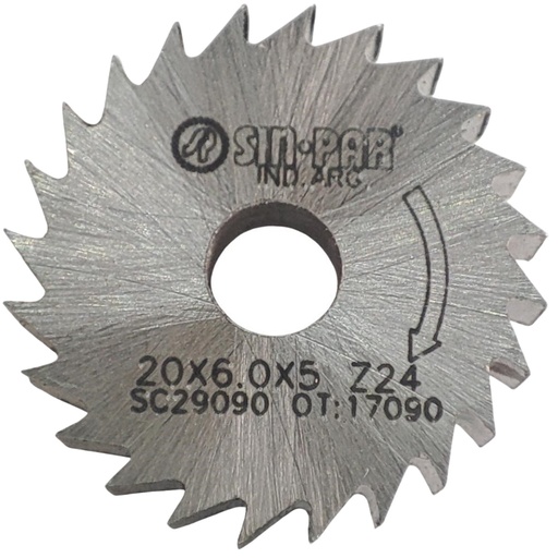 [208421] SIERRA CIRCULAR HSS DIN 1837 Ø 20.0mm x 6.00mm X BUJE 5.0mm Z24 SIN PAR