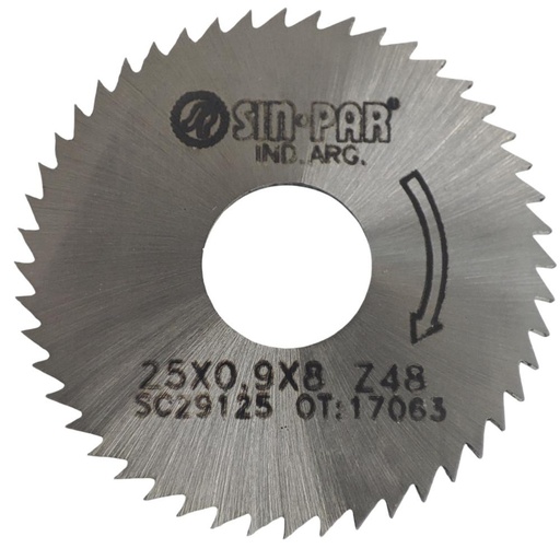 [208430] SIERRA CIRCULAR HSS DIN 1837 Ø 25.0mm x 0.90mm X BUJE 8.0mm Z48 SIN PAR