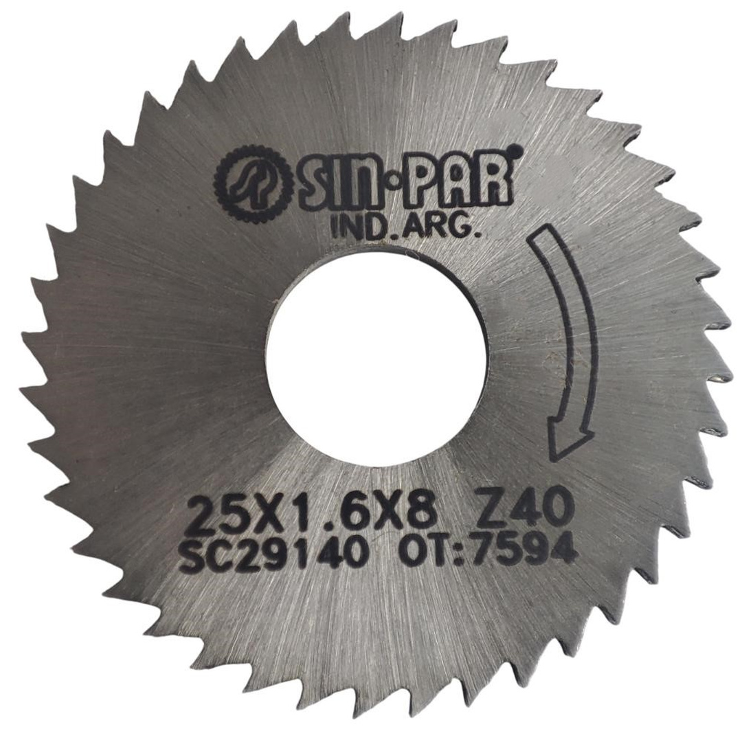 SIERRA CIRCULAR HSS DIN 1837 Ø 25.0mm x 1.60mm X BUJE 8.0mm Z40 SIN PAR
