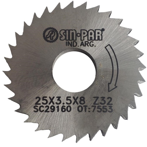 [208437] SIERRA CIRCULAR HSS DIN 1837 Ø 25.0mm x 3.50mm X BUJE 8.0mm Z32 SIN PAR