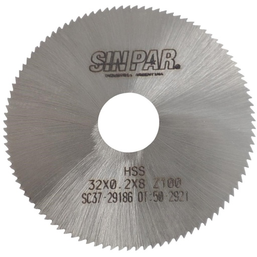 [208443] SIERRA CIRCULAR HSS DIN 1837 Ø 32.00mm x 0.20mm X BUJE 8.00mm Z100 SIN PAR